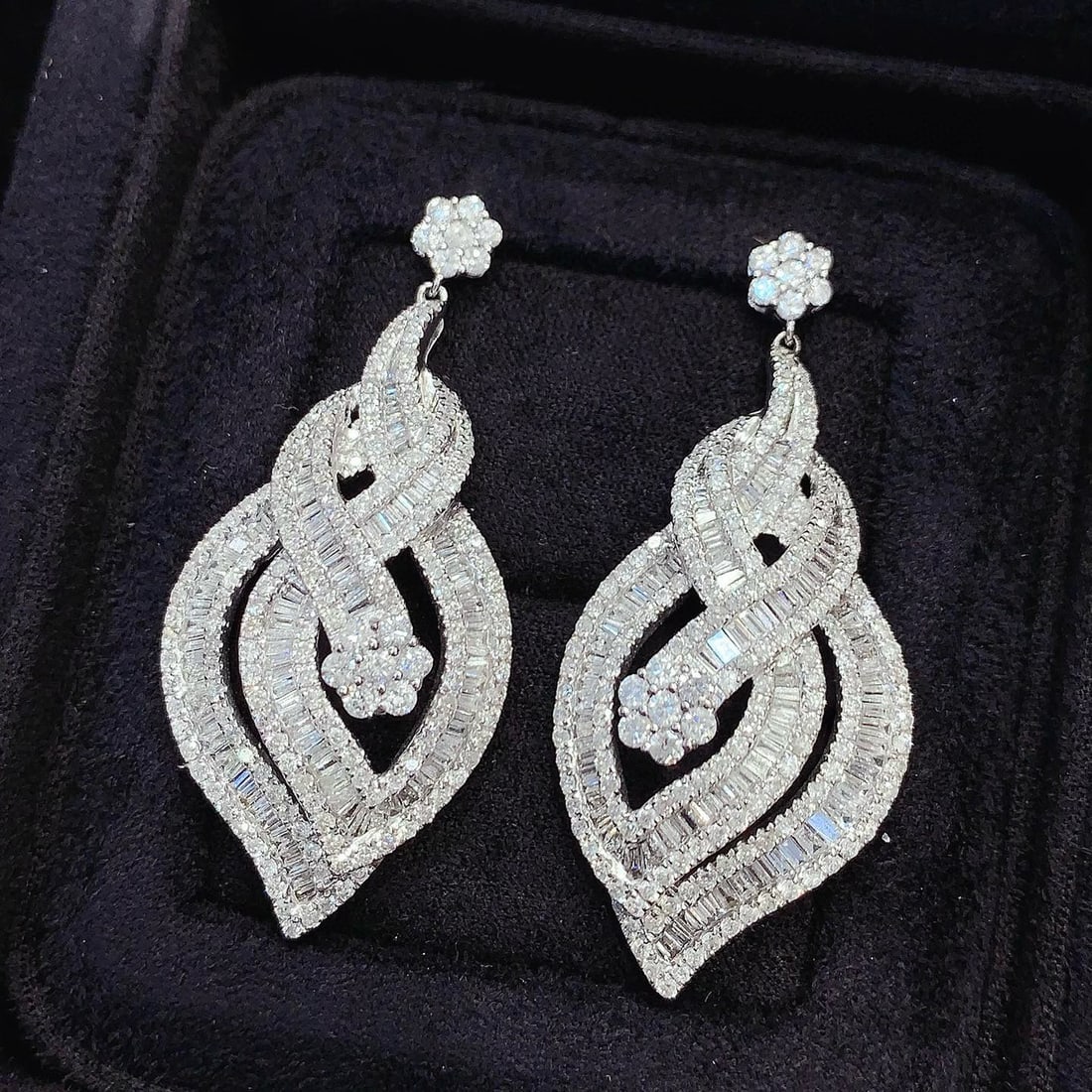 14k Gold 5 Ct Natural H Diamond Earrings - 3
