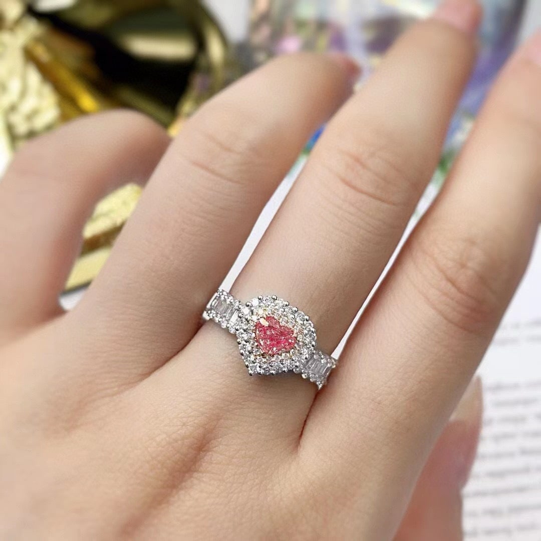 14k Gold 1.20 Ctw Natural Pink Diamond & Diamond Ring - 2