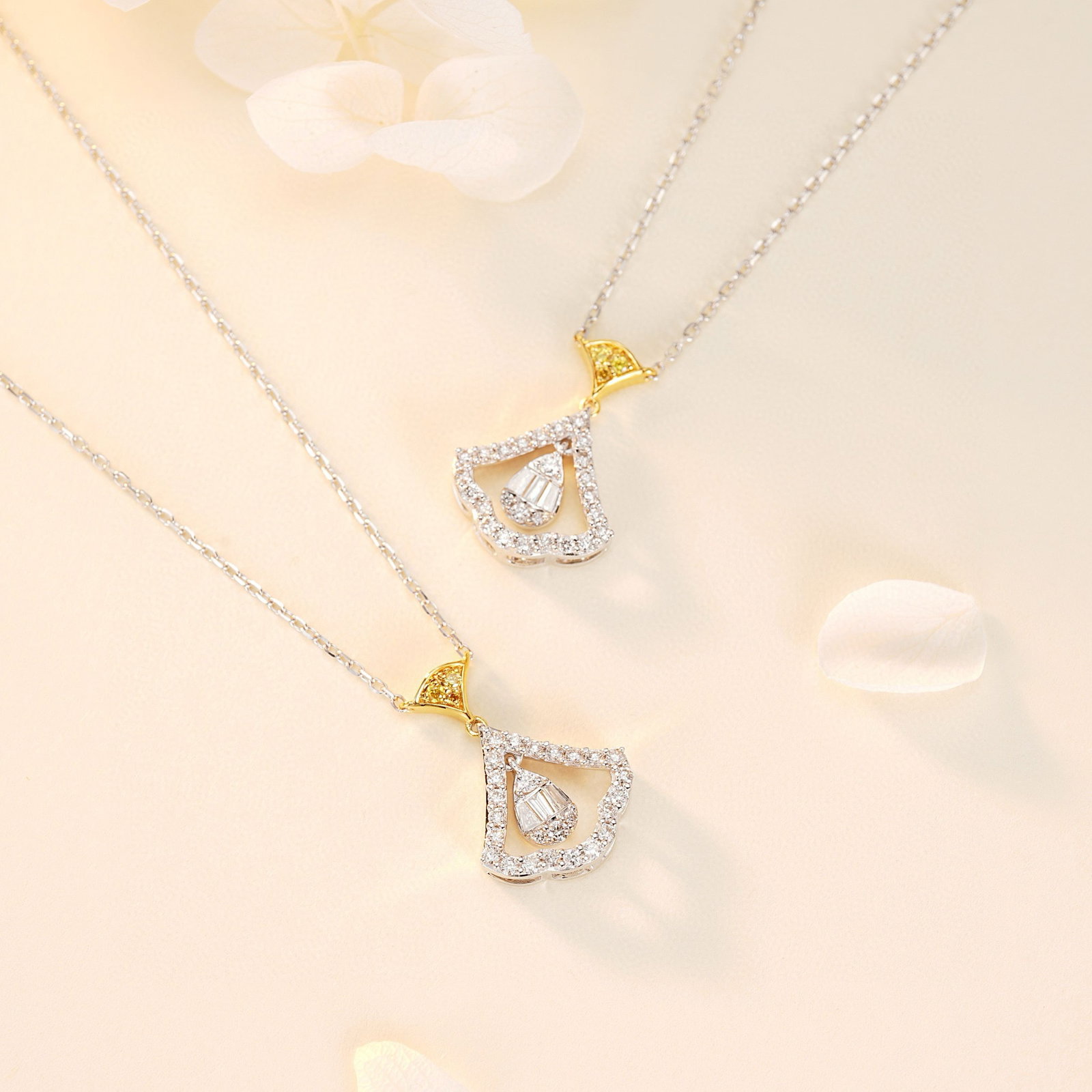14k Gold 0.22 Ctw Natural H Diamond Necklace - 2