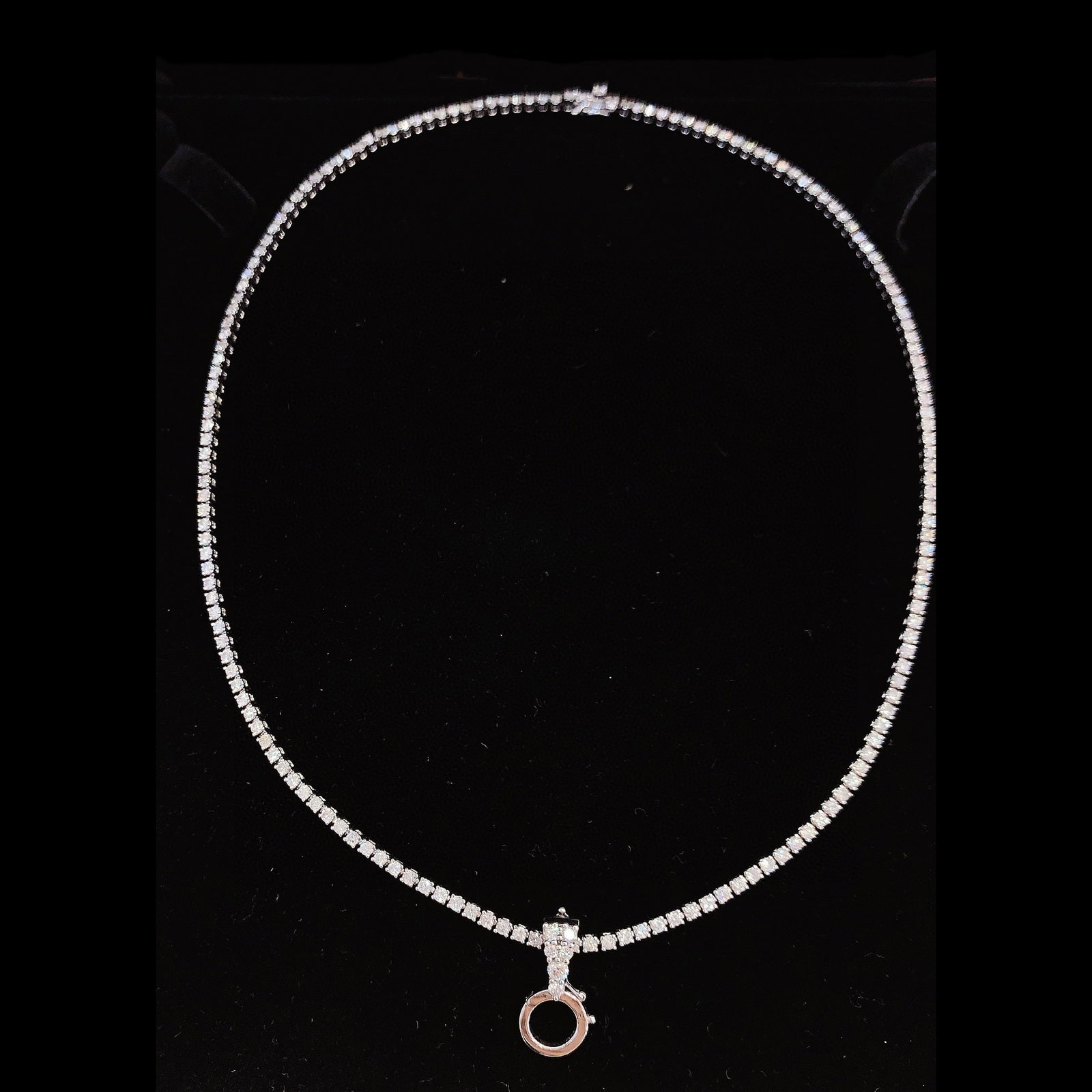 14k Gold 6 Ct Natural H Diamond Necklace: Ref:230983020 // gold content:14k gold // main gemstone:diamond // shape:round // carat weight:6ct // clarity grade:vs-si // color:h // treatment:natural // cut grade:g // Condition: New Low