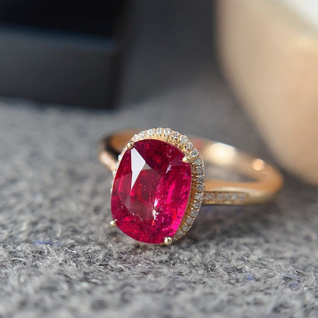 14k Gold 2.90 Ct Natural Tourmaline & Diamond Ring - 3