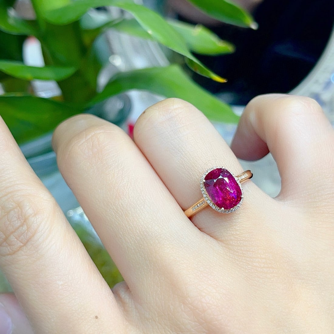 14k Gold 2.90 Ct Natural Tourmaline & Diamond Ring - 6