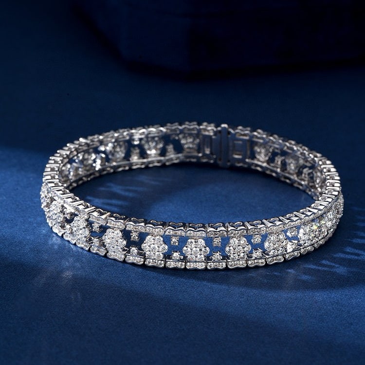 14k Gold 4.40 Ct Natural H Diamond Bracelet (1 of 5)