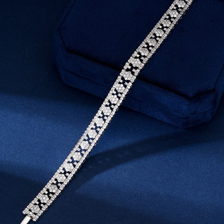 14k Gold 4.40 Ct Natural H Diamond Bracelet - 2