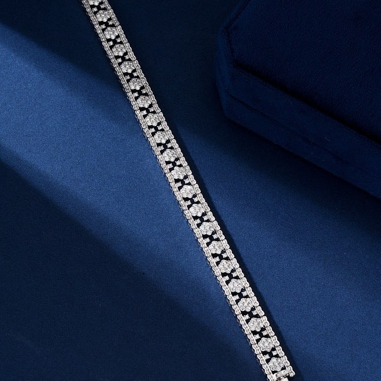 14k Gold 4.40 Ct Natural H Diamond Bracelet - 3