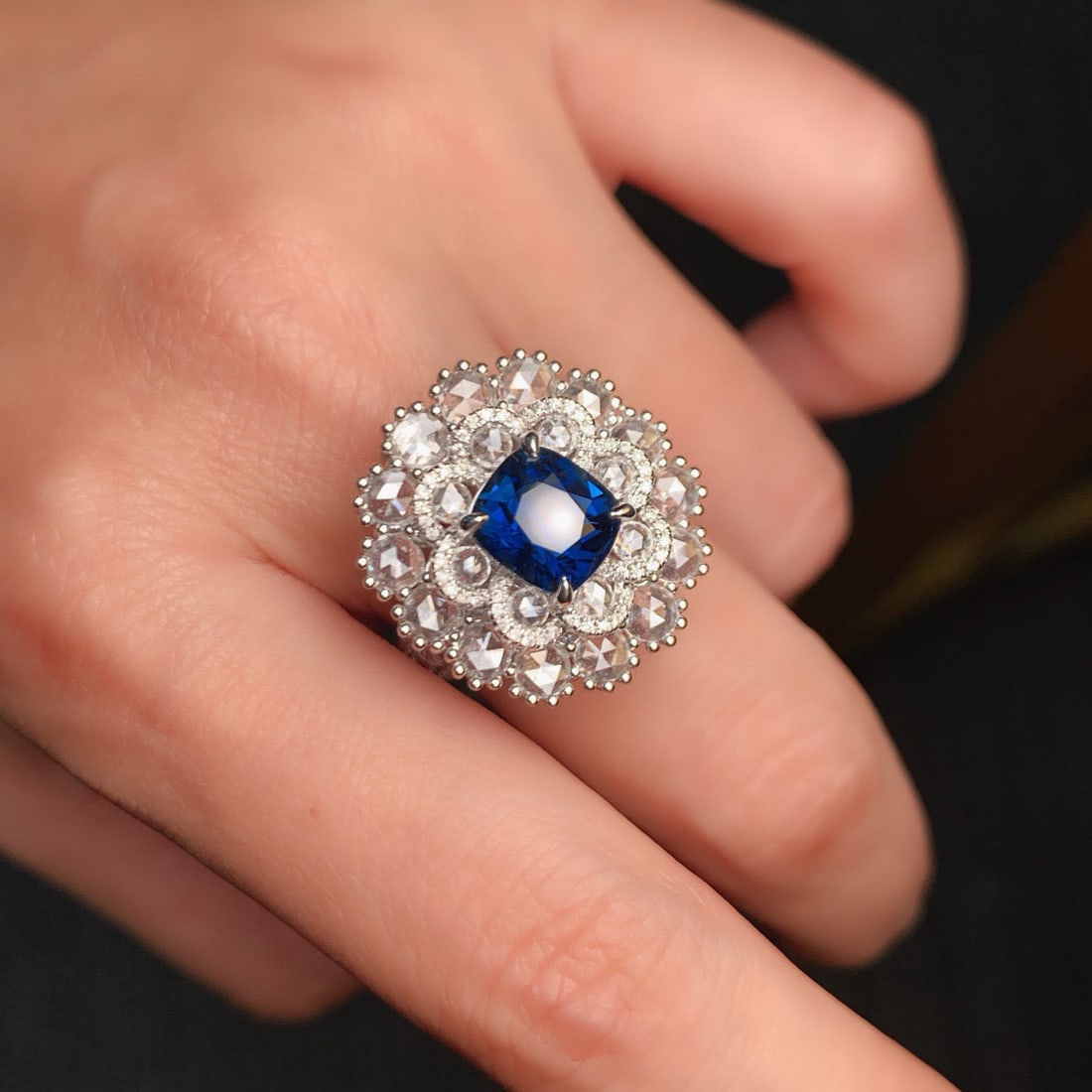 14k Gold 6.07 Ctw Natural Sapphire & Diamond Ring/pendant( Without Chain ) - 6