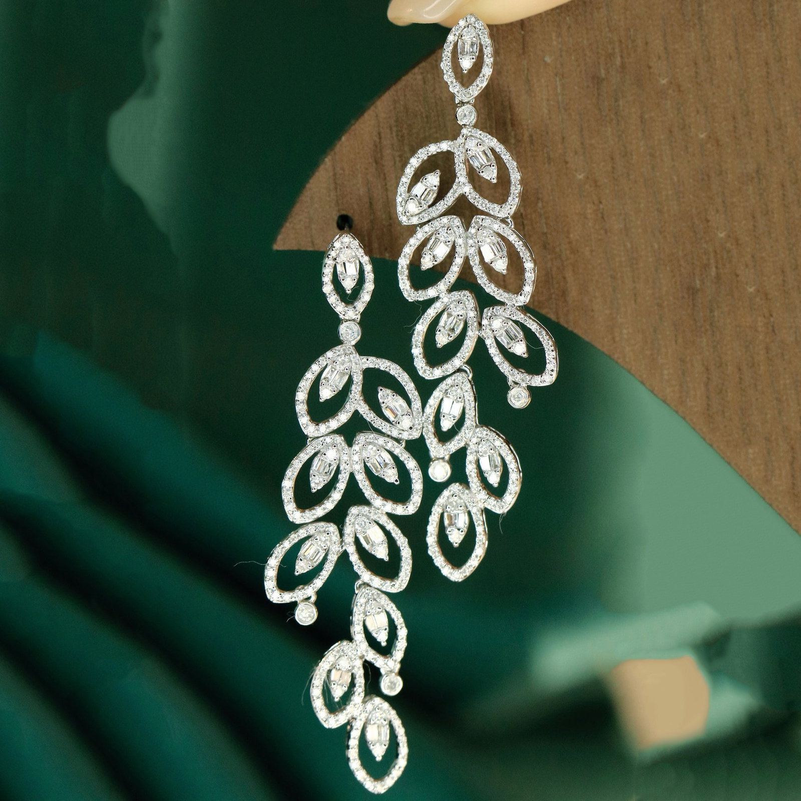 14k Gold 1.2 Ct Natural H Diamond Earrings - 6