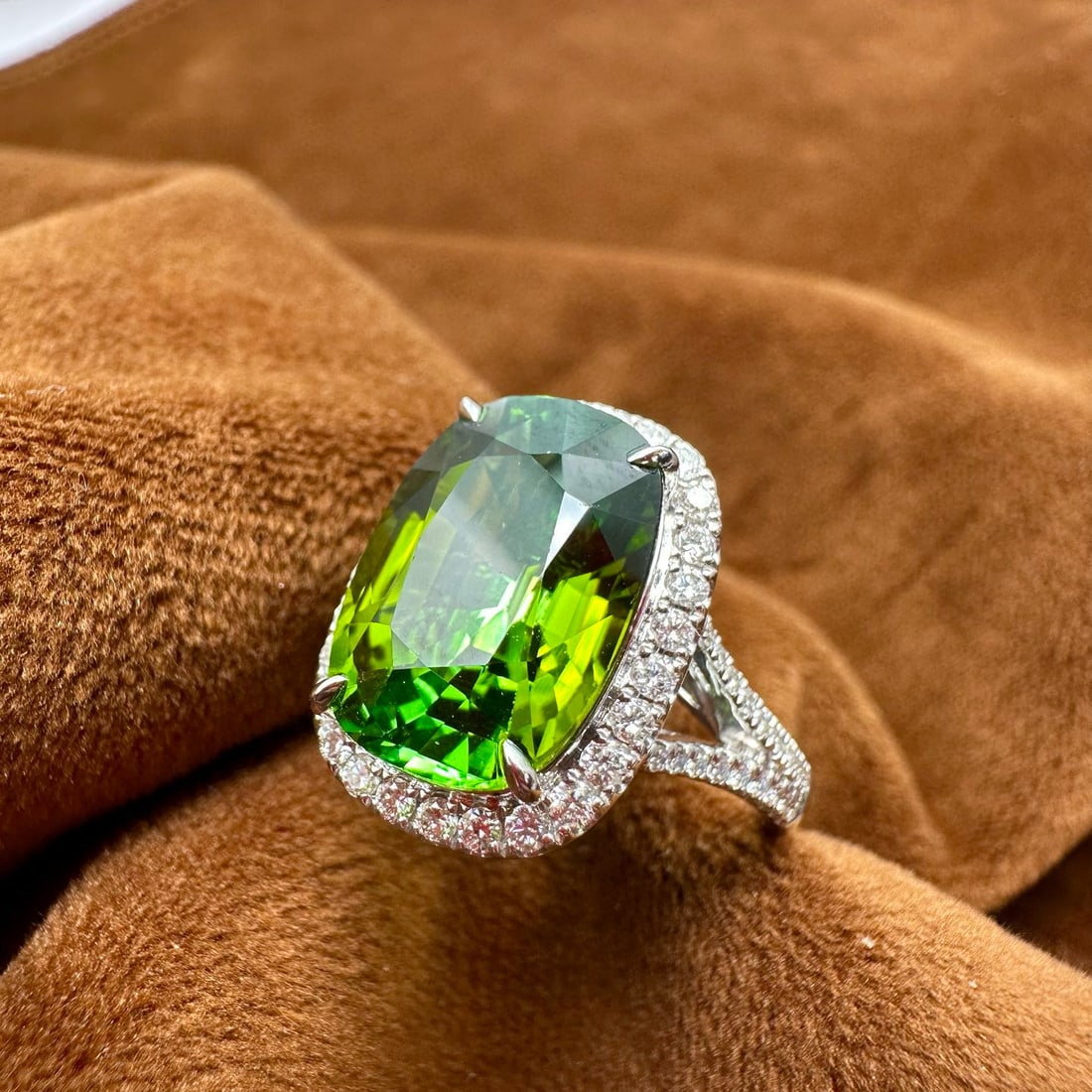 14k Gold 8.45 Ctw Natural Tourmaline & Diamond Ring/pendant( Without Chain ) - 2