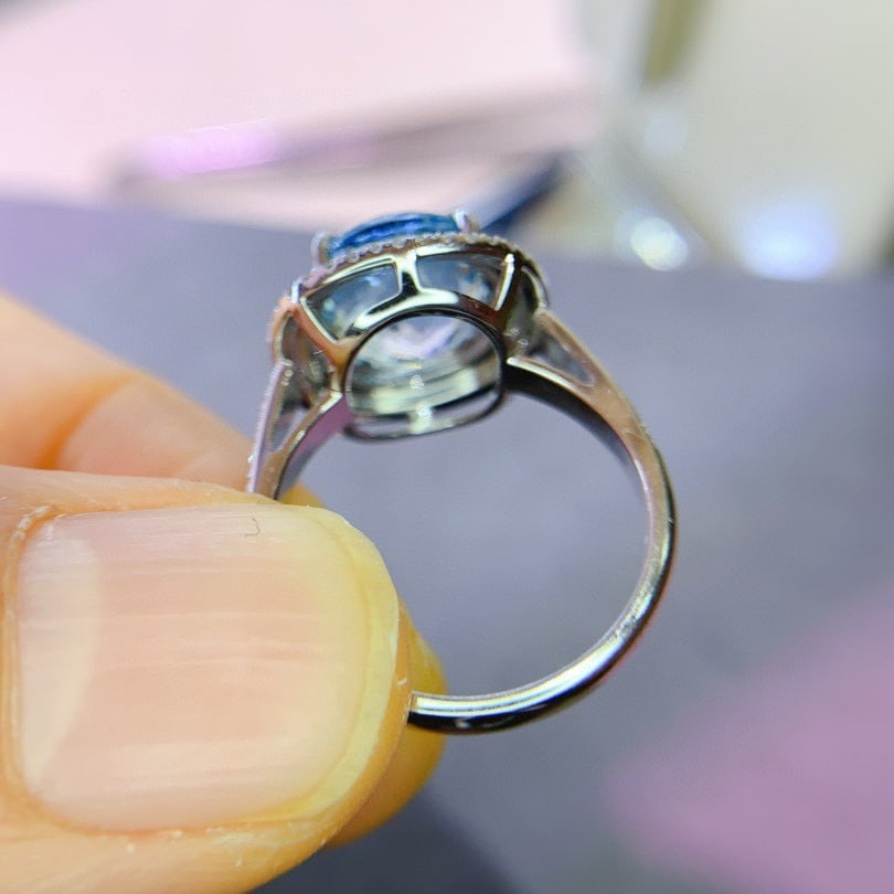 14k Gold 4.87 Ctw Natural Aquamarine & Diamond Ring - 4