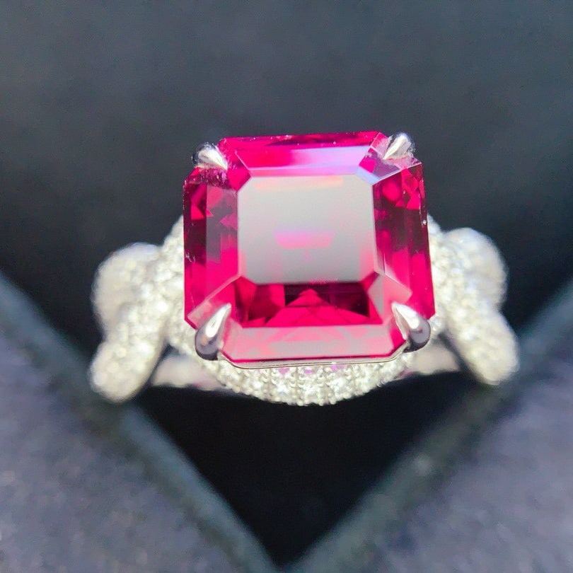 14k Gold 5.60 Ctw Natural Tourmaline & Diamond Ring - 4