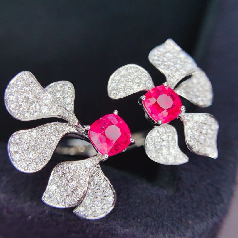 14k Gold 1.51 Ctw Natural Spinel & Diamond Ring - 3