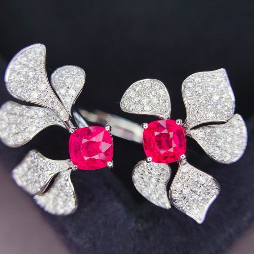 14k Gold 1.51 Ctw Natural Spinel & Diamond Ring - 4