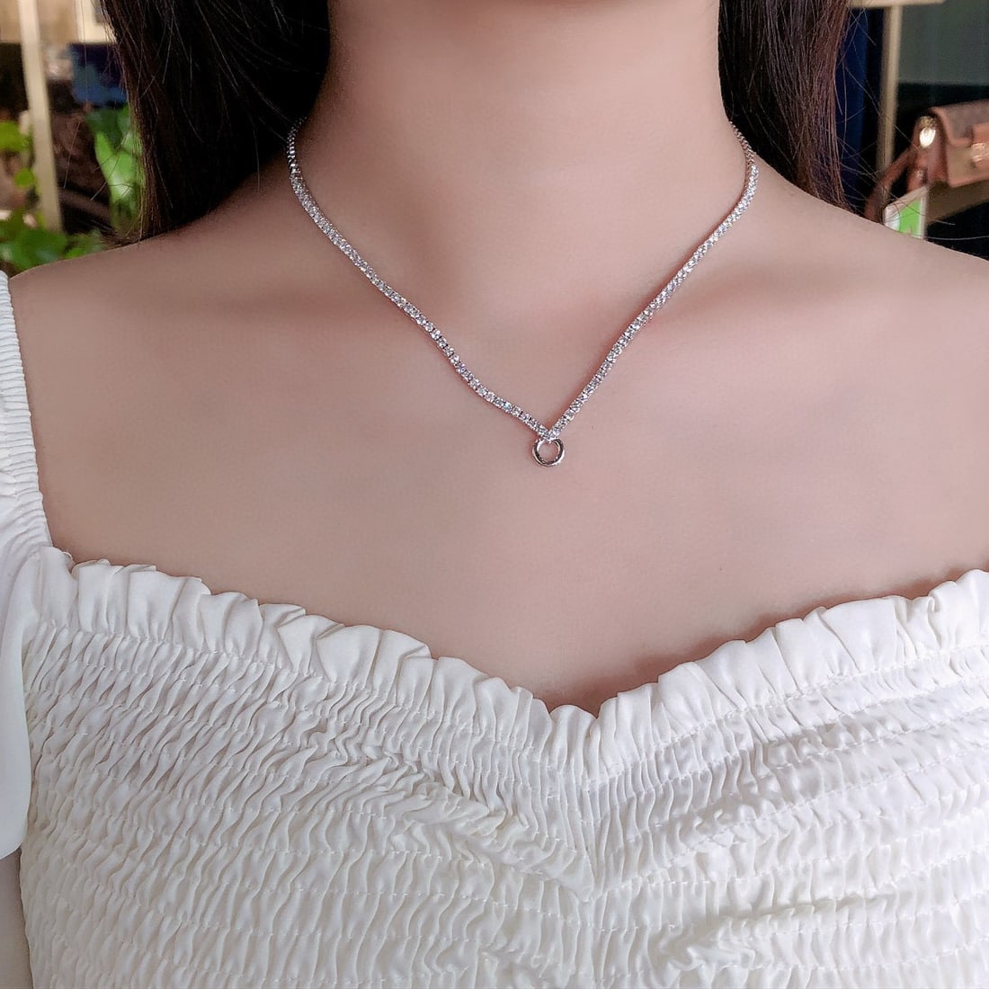 14k Gold 4.85 Ct Natural H Diamond Necklace - 5