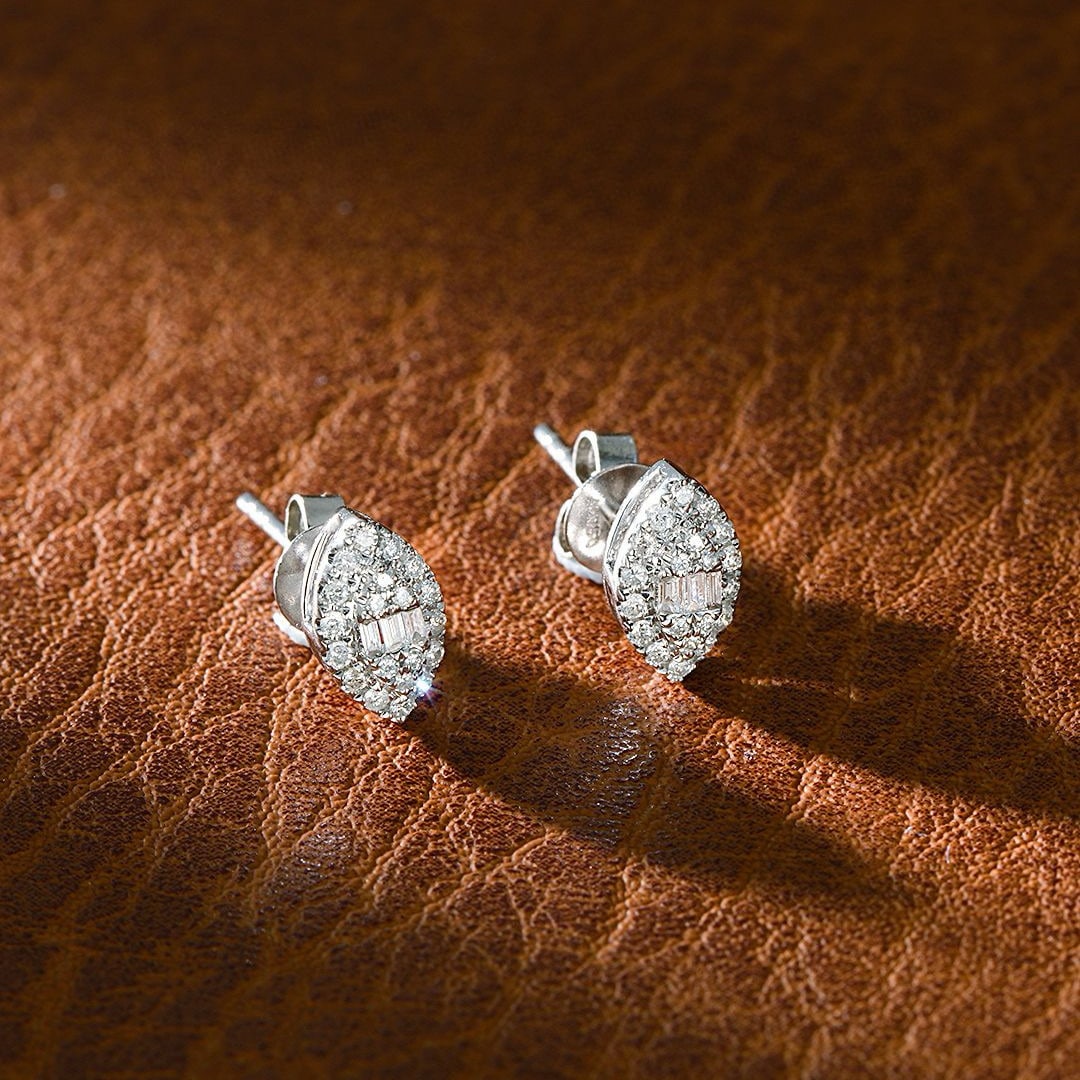 14k Gold 0.17 Ctw Natural H Diamond Earrings - 2