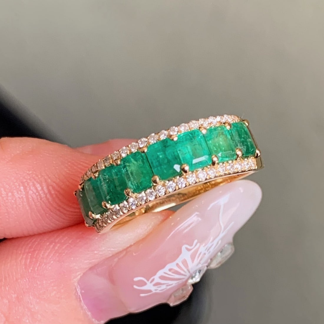 14k Gold 2.04 Ctw Vivid Green Natural Emerald & Diamond Ring - 3