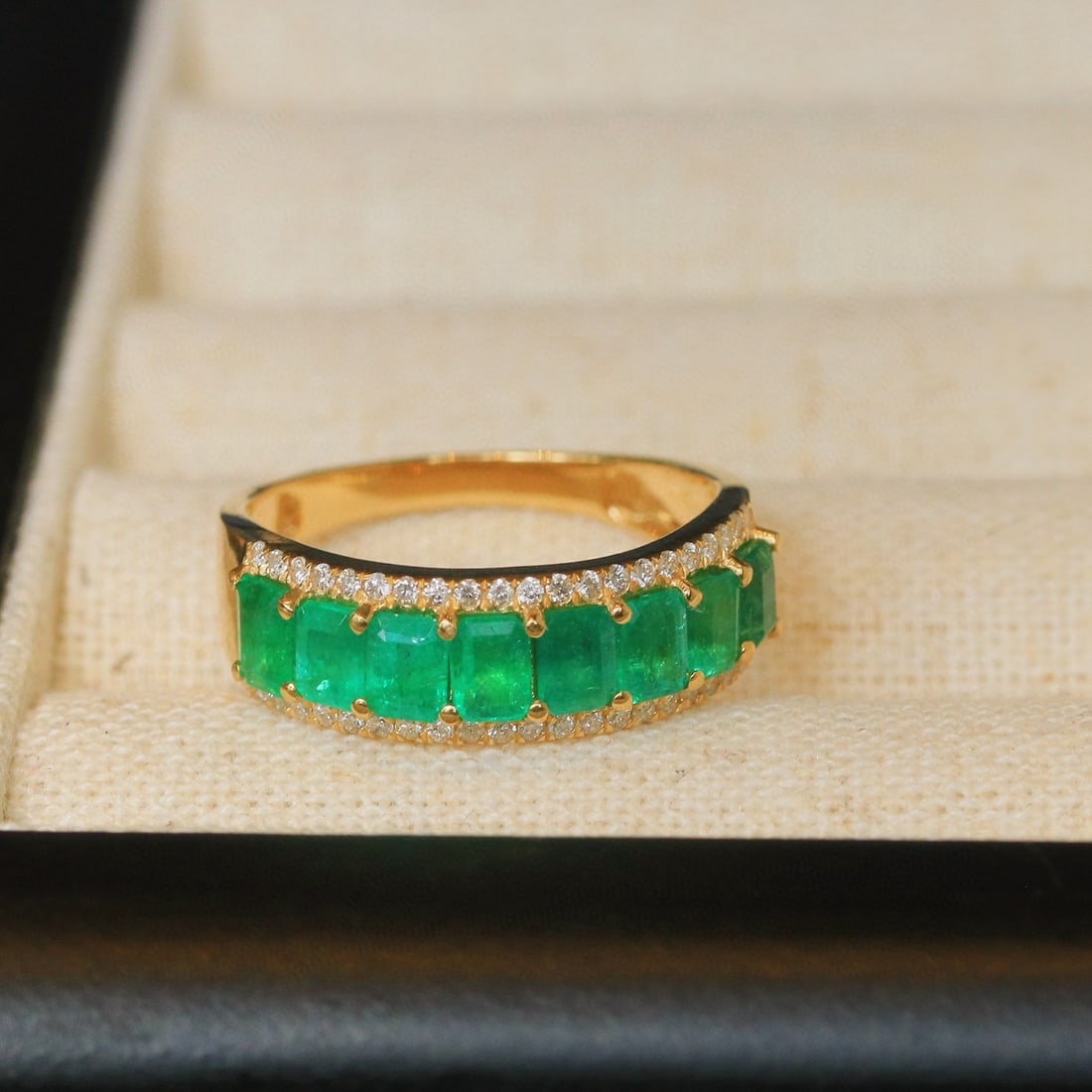 14k Gold 2.04 Ctw Vivid Green Natural Emerald & Diamond Ring - 6