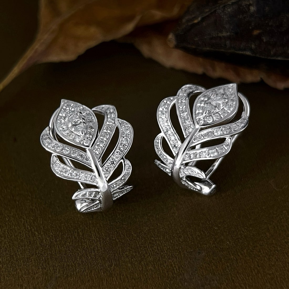 14k Gold 0.54 Ct Natural H Diamond Earrings - 3