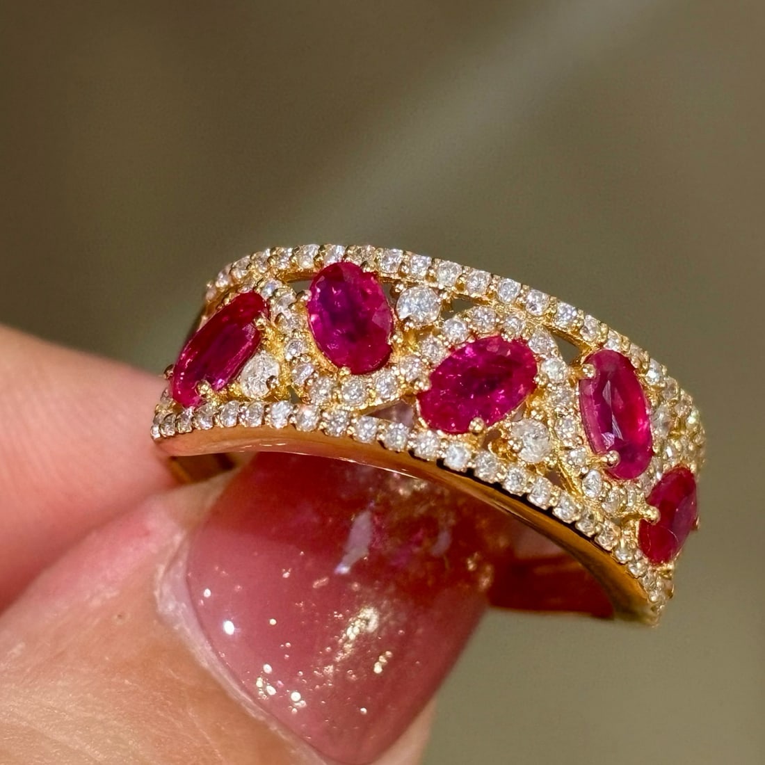 14k Gold 1.82 Ctw Natural Ruby & Diamond Ring - 2