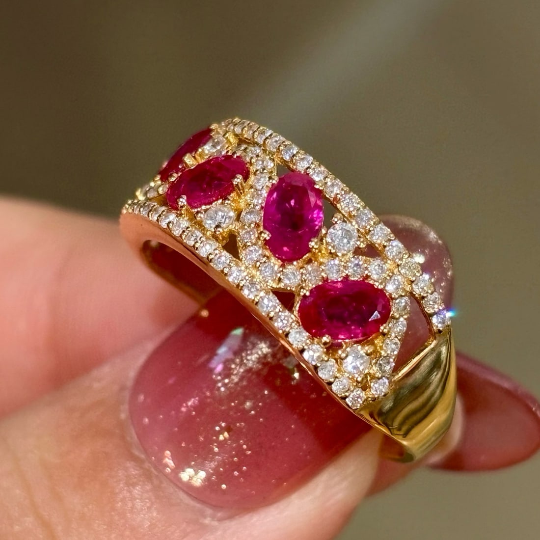 14k Gold 1.82 Ctw Natural Ruby & Diamond Ring - 3