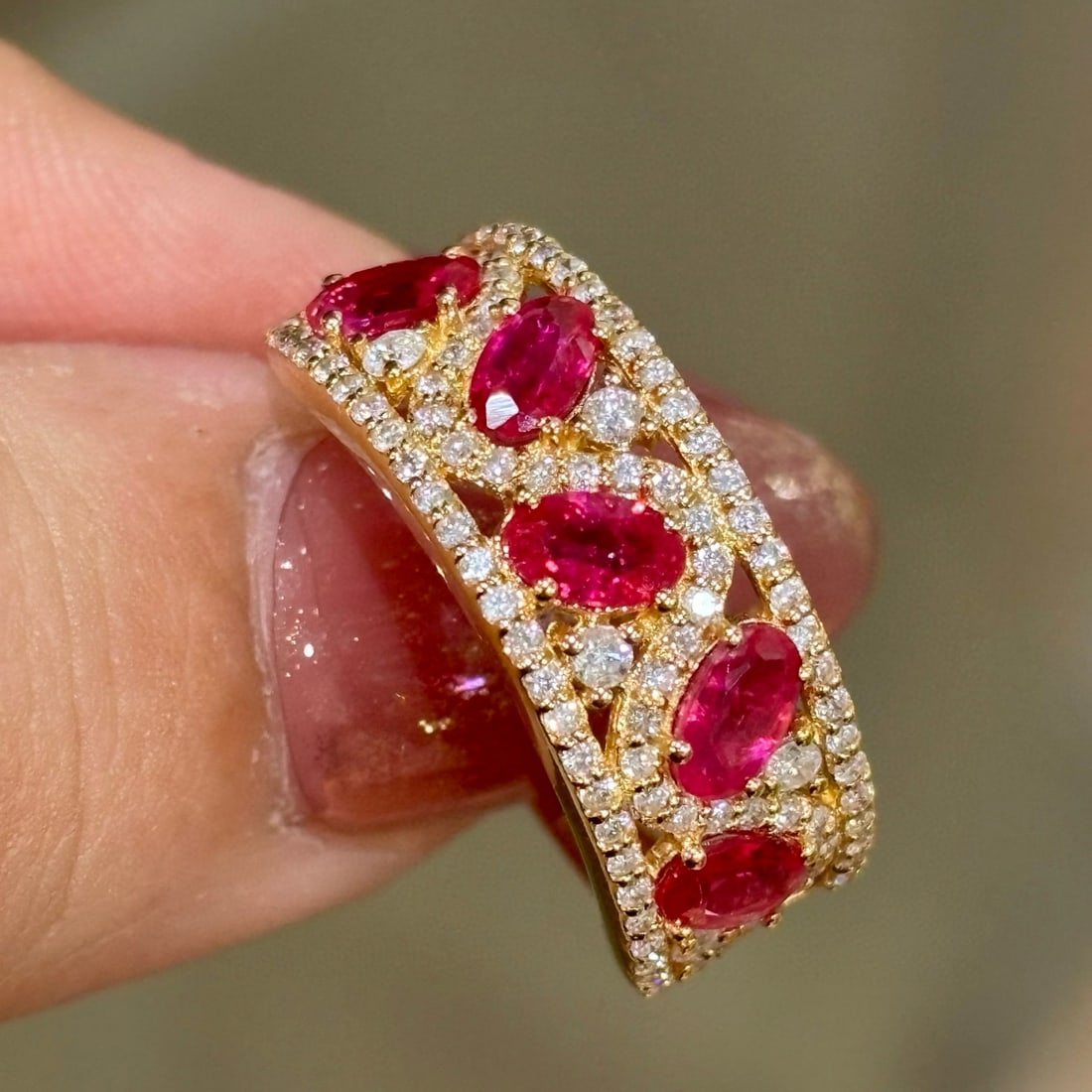 14k Gold 1.82 Ctw Natural Ruby & Diamond Ring - 5