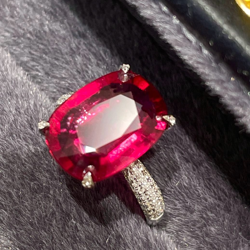 14k Gold 5.06 Ct Natural Tourmaline & Diamond Ring - 5