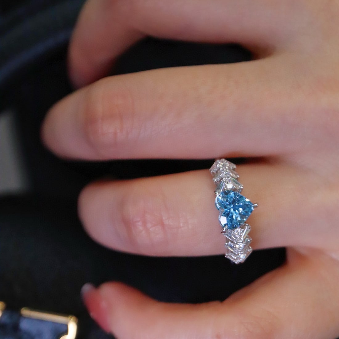 14k Gold 1.34 Ctw Natural Aquamarine & Diamond Ring - 3