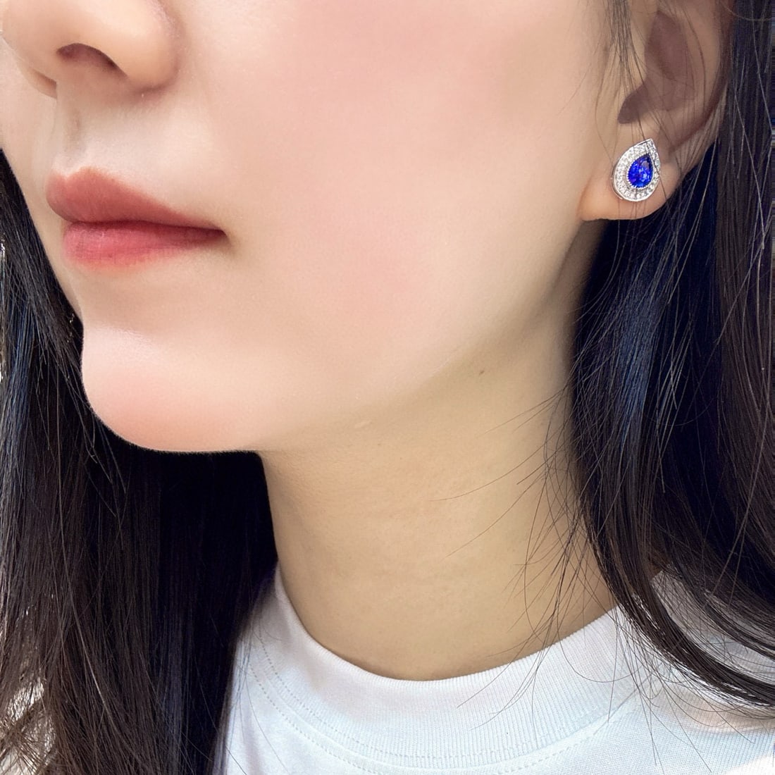 14k Gold 2.25 Ctw Natural Sapphire & Diamond Earrings - 5