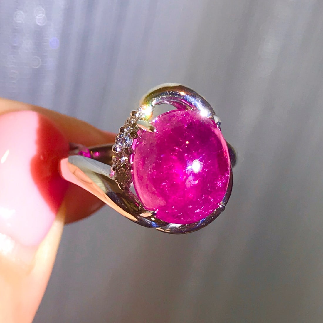 14k Gold 6.18 Ctw Natural Tourmaline & Diamond Ring - 2