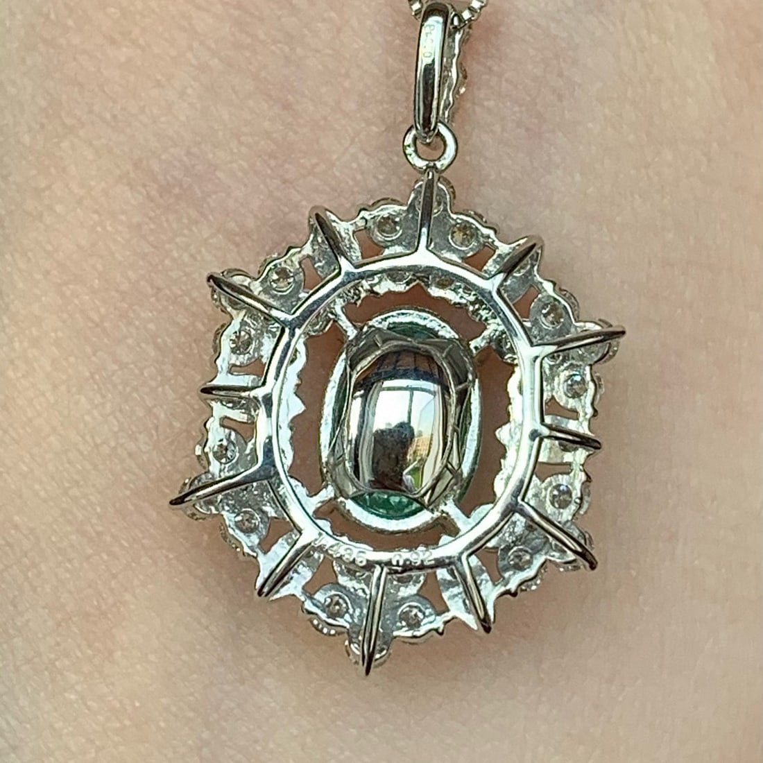 14k Gold 2.35 Ctw Natural Paraiba Tourmaline & Diamond Pendant( Without Chain ) - 5