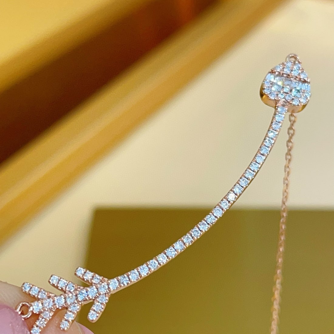 14k Gold 0.32 Ct Natural H Diamond Necklace - 3