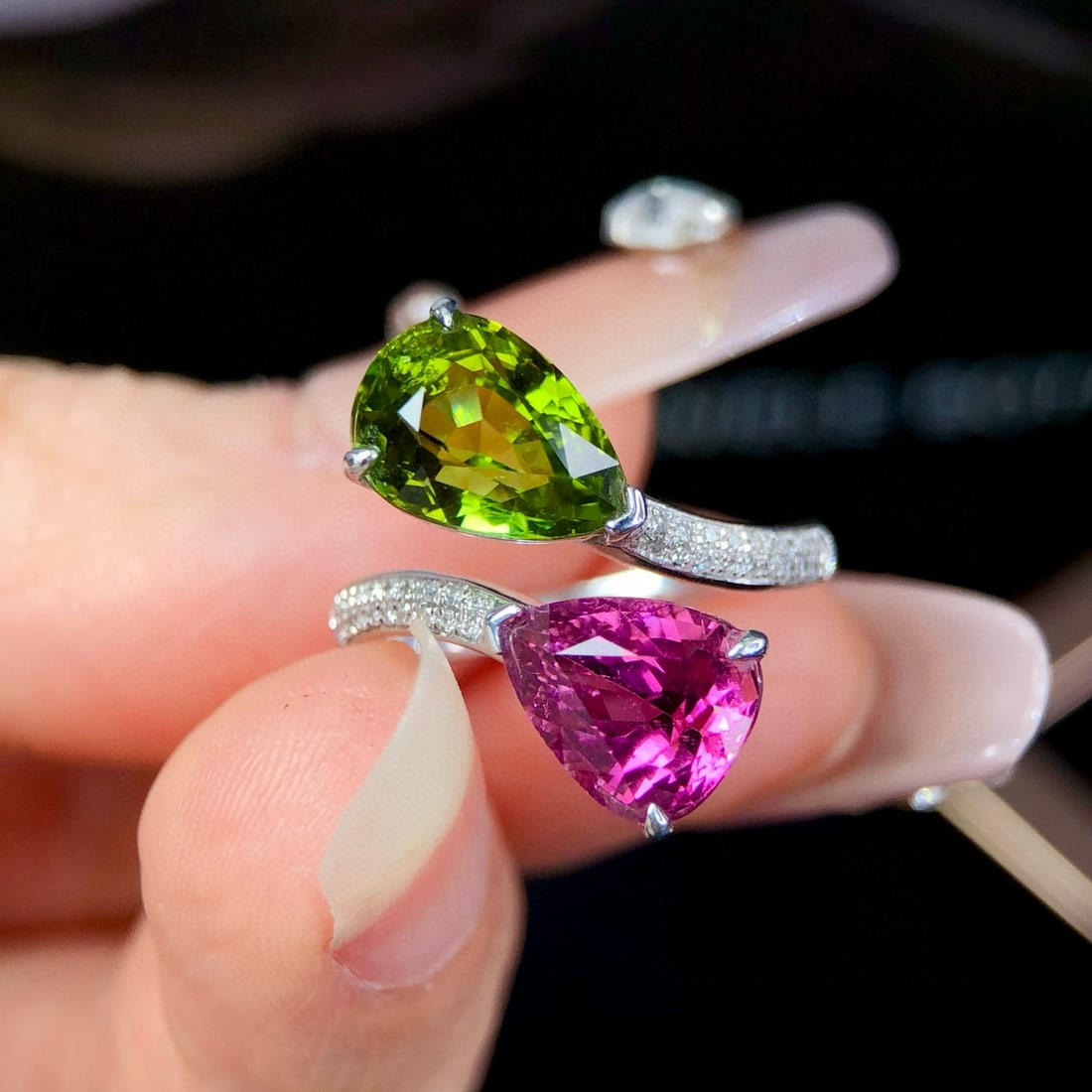 14k Gold 5.32 Ctw Natural Tourmaline & Diamond Ring - 2