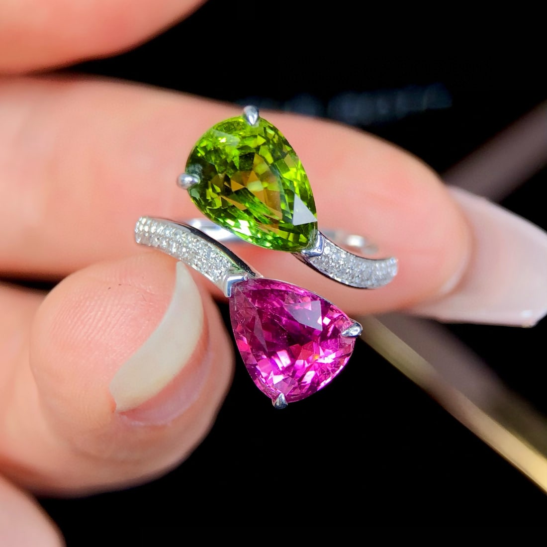 14k Gold 5.32 Ctw Natural Tourmaline & Diamond Ring - 3