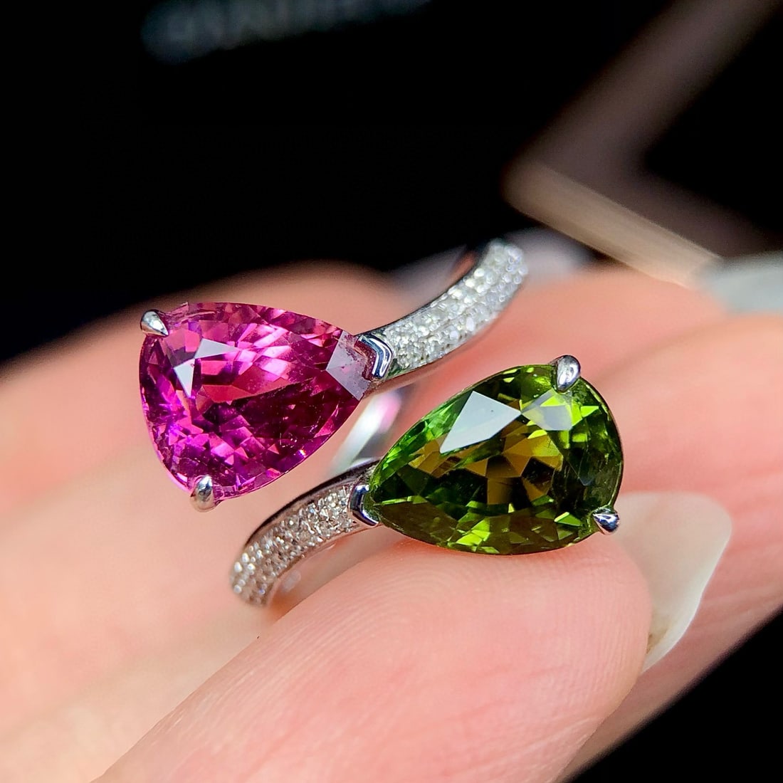 14k Gold 5.32 Ctw Natural Tourmaline & Diamond Ring - 5