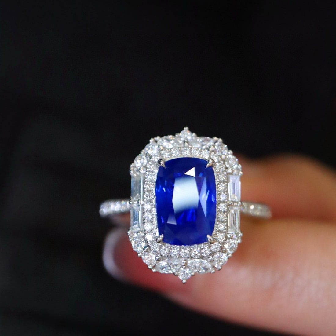 14k Gold 3.22 Ctw Natural Sapphire & Diamond Ring - 3