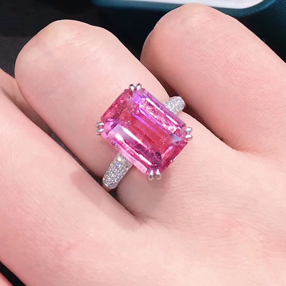 14k Gold 6.74 Ctw Natural Tourmaline & Diamond Ring - 3