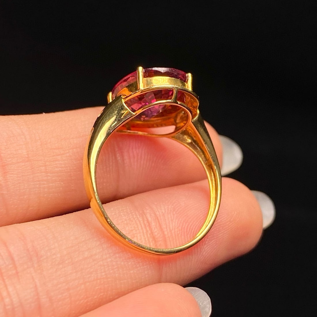 14k Gold 4.80 Ct Natural Tourmaline & Diamond Ring - 4