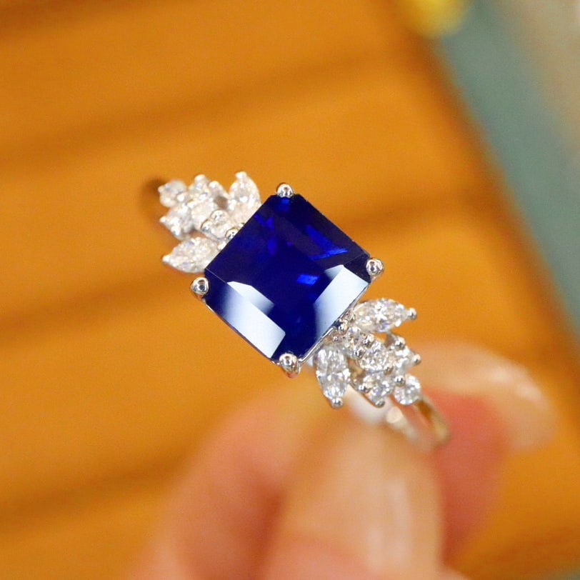 14k Gold 1.20 Ctw Natural Sapphire & Diamond Ring - 2