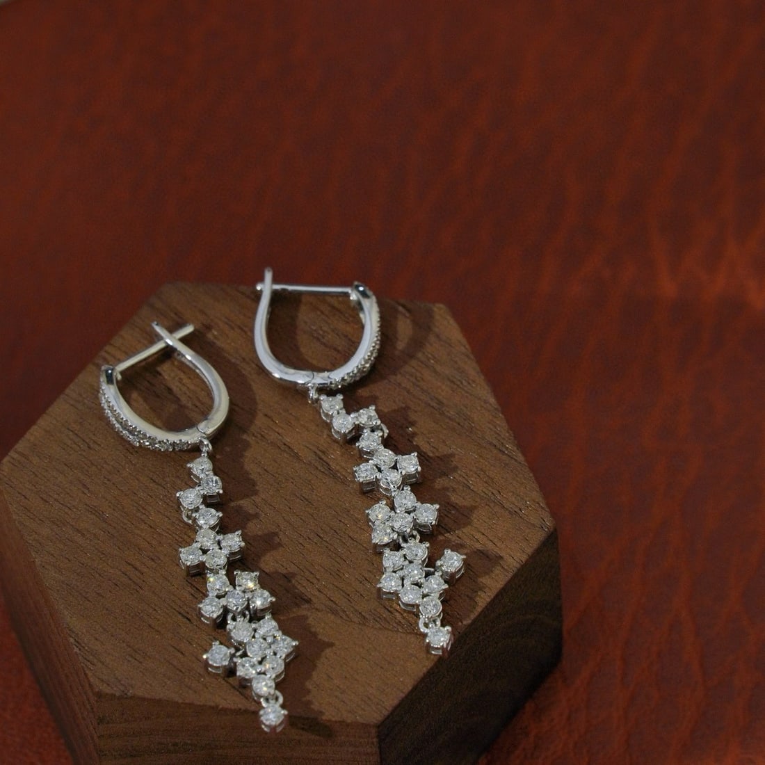 14k Gold 1.10 Ct Natural H Diamond Earrings - 4