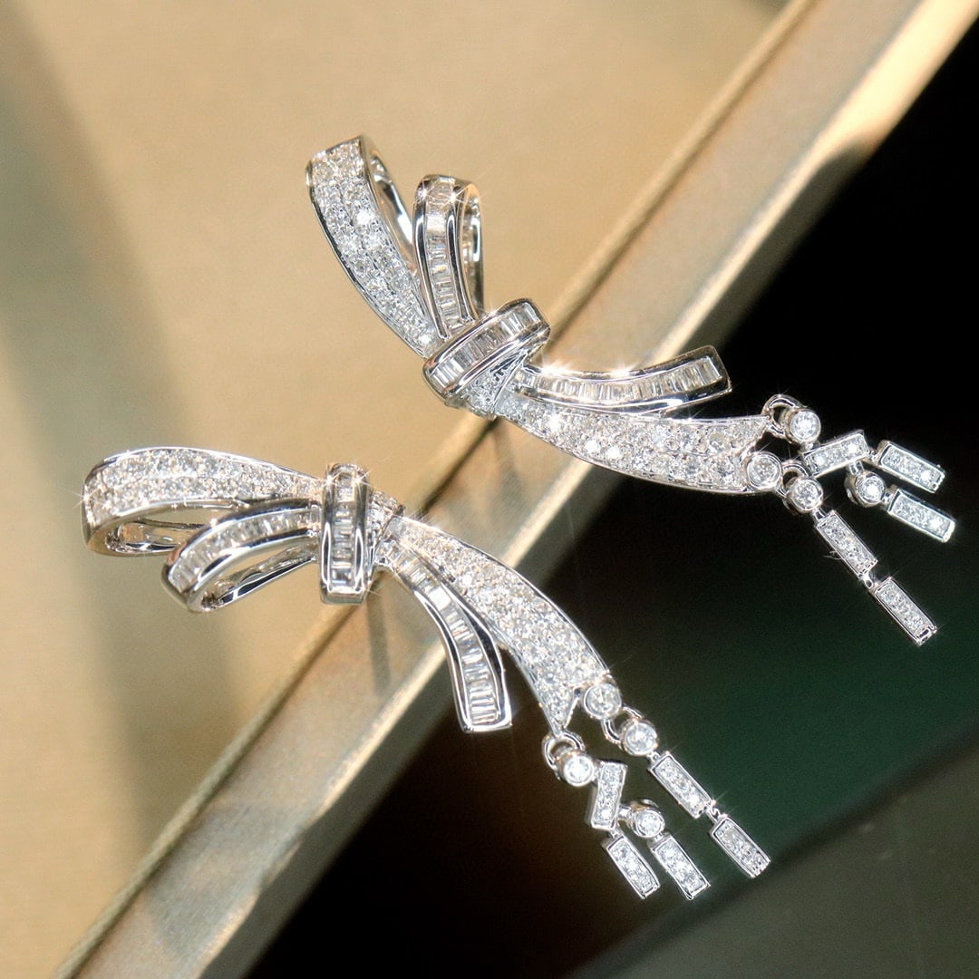 14k Gold 0.6 Ct Natural H Diamond Earrings - 2