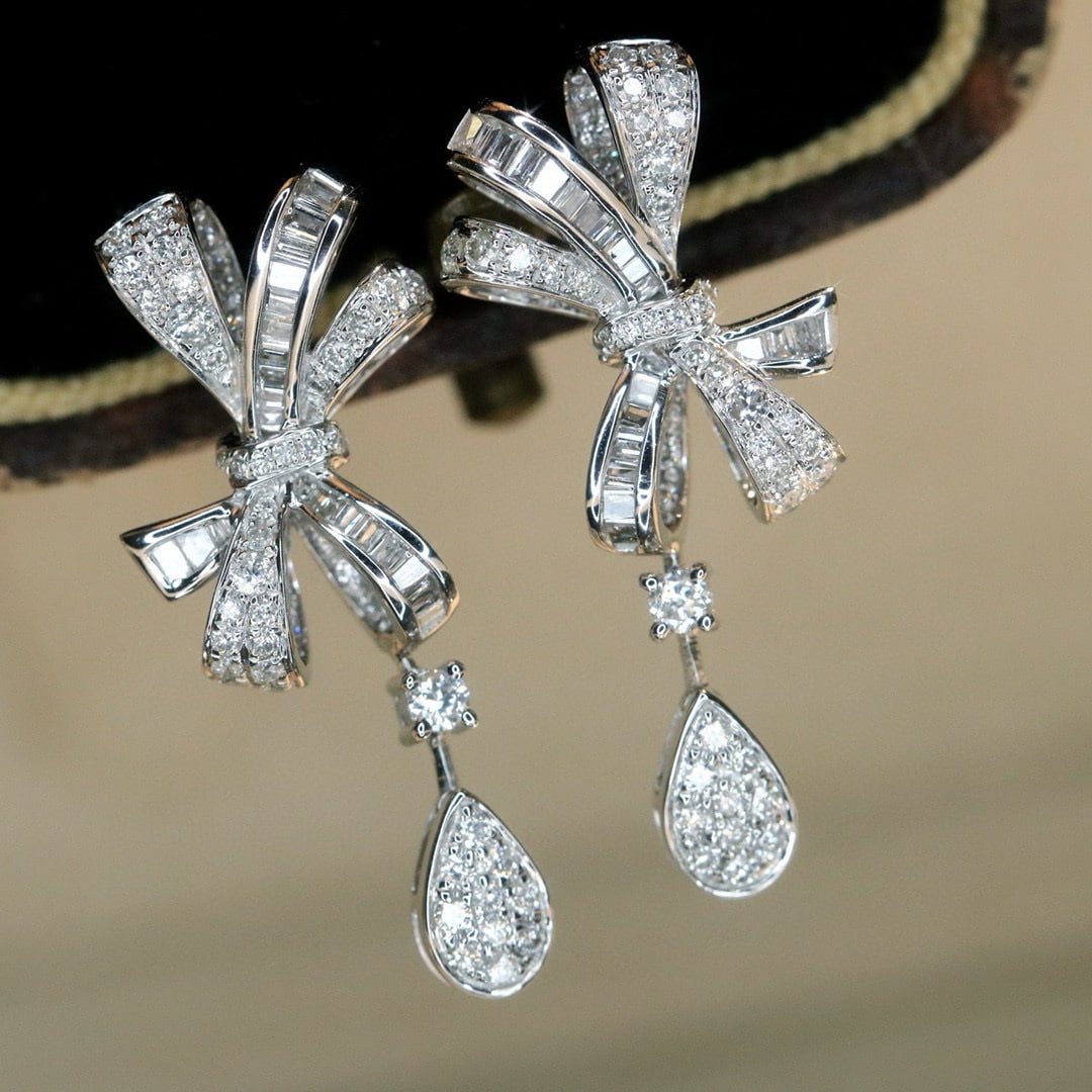 14k Gold 0.76 Ct Natural H Diamond Earrings - 6