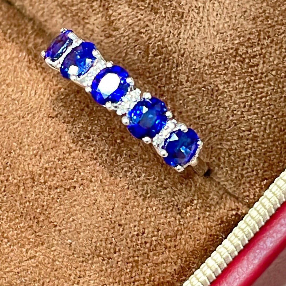 14k Gold 1.5 Ct Natural Sapphire & Diamond Ring - 5