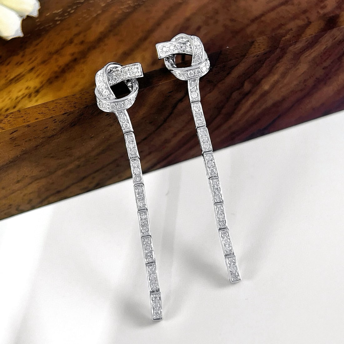 14k Gold 0.5 Ct Natural H Diamond Earrings - 3