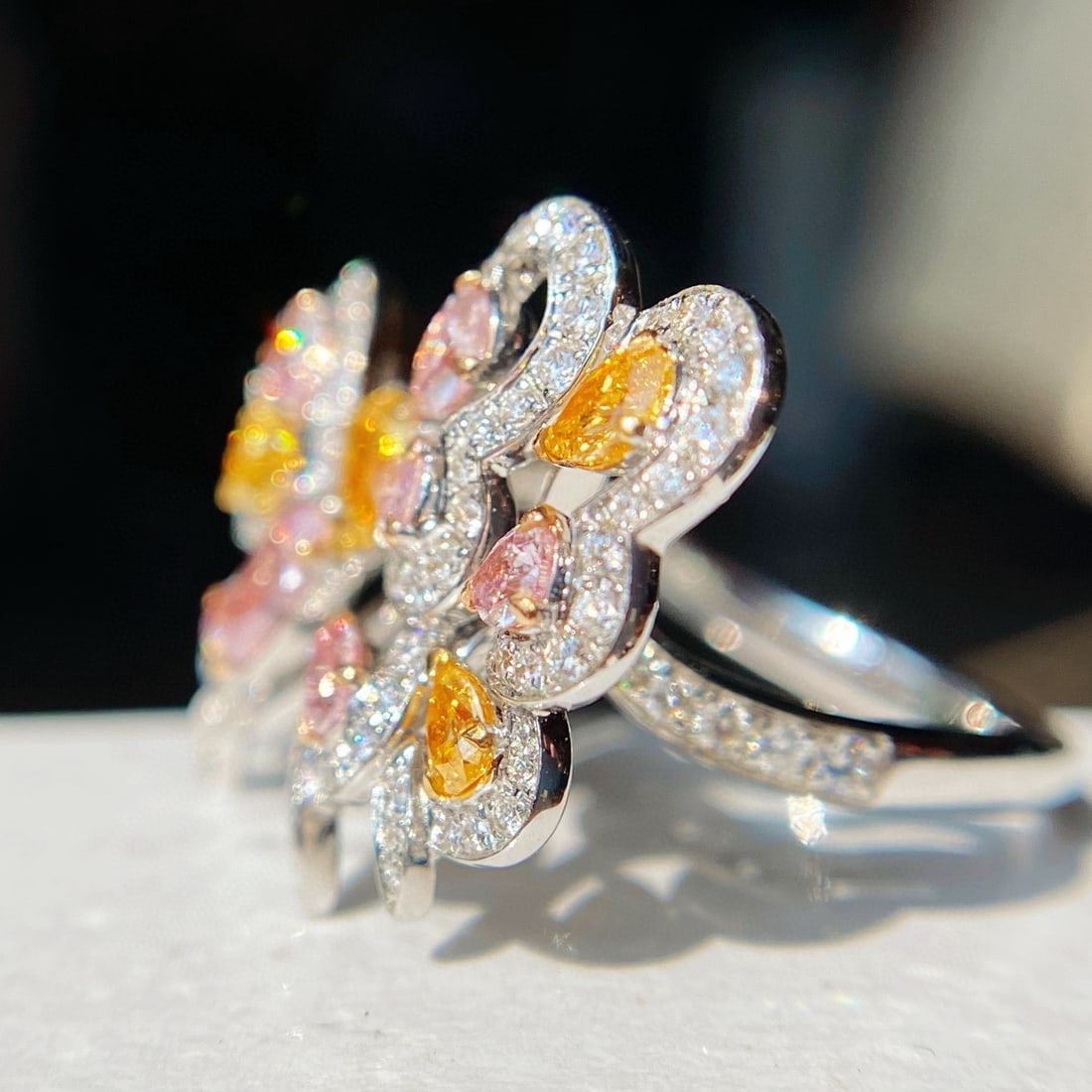 14k Gold 1.65 Ctw Natural Color Diamond & Diamond Ring - 3