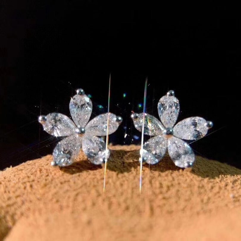 14k Gold 0.35 Ct Natural H Diamond Earrings - 3