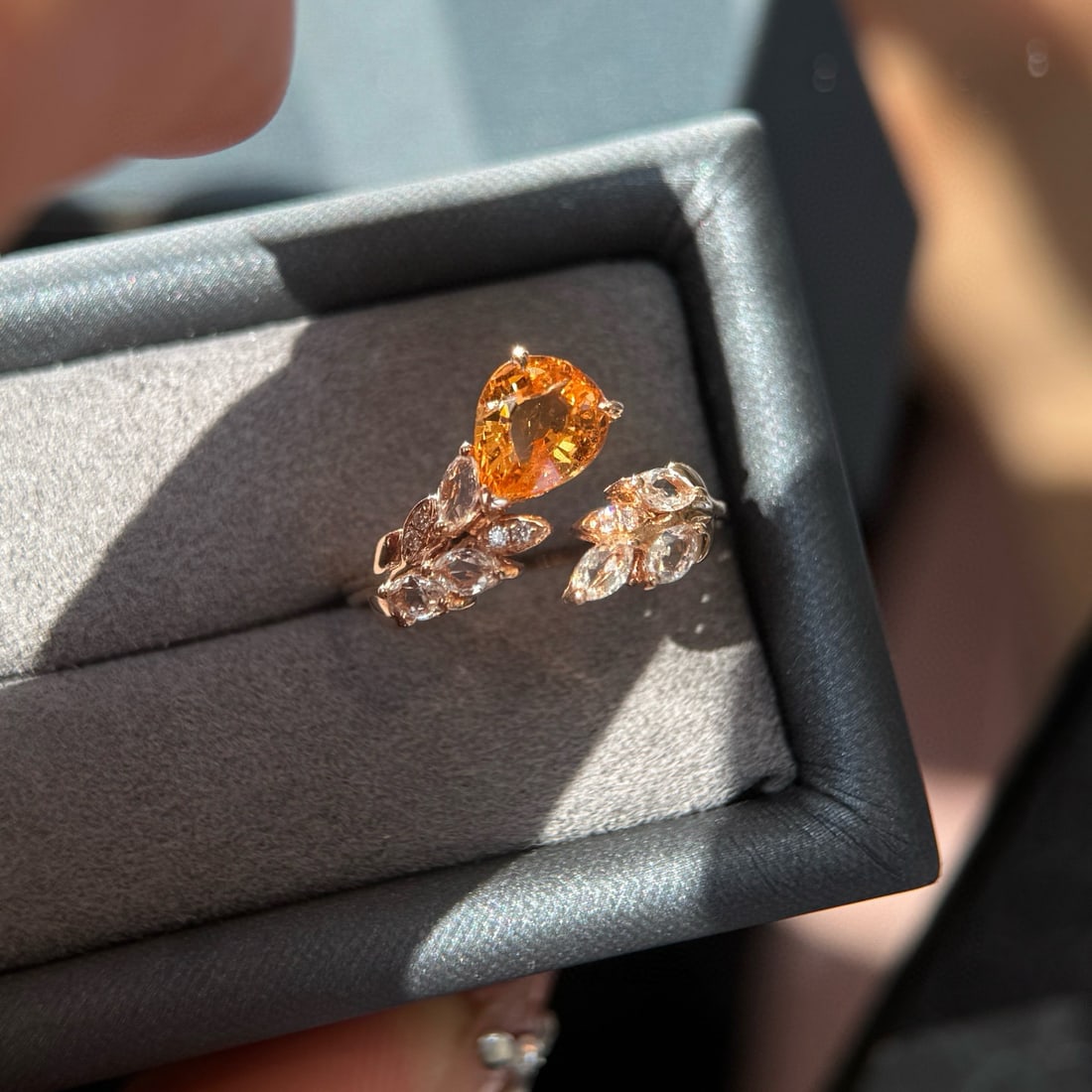 14k Gold 1.21 Ctw Natural Spessartine & Diamond Ring - 2