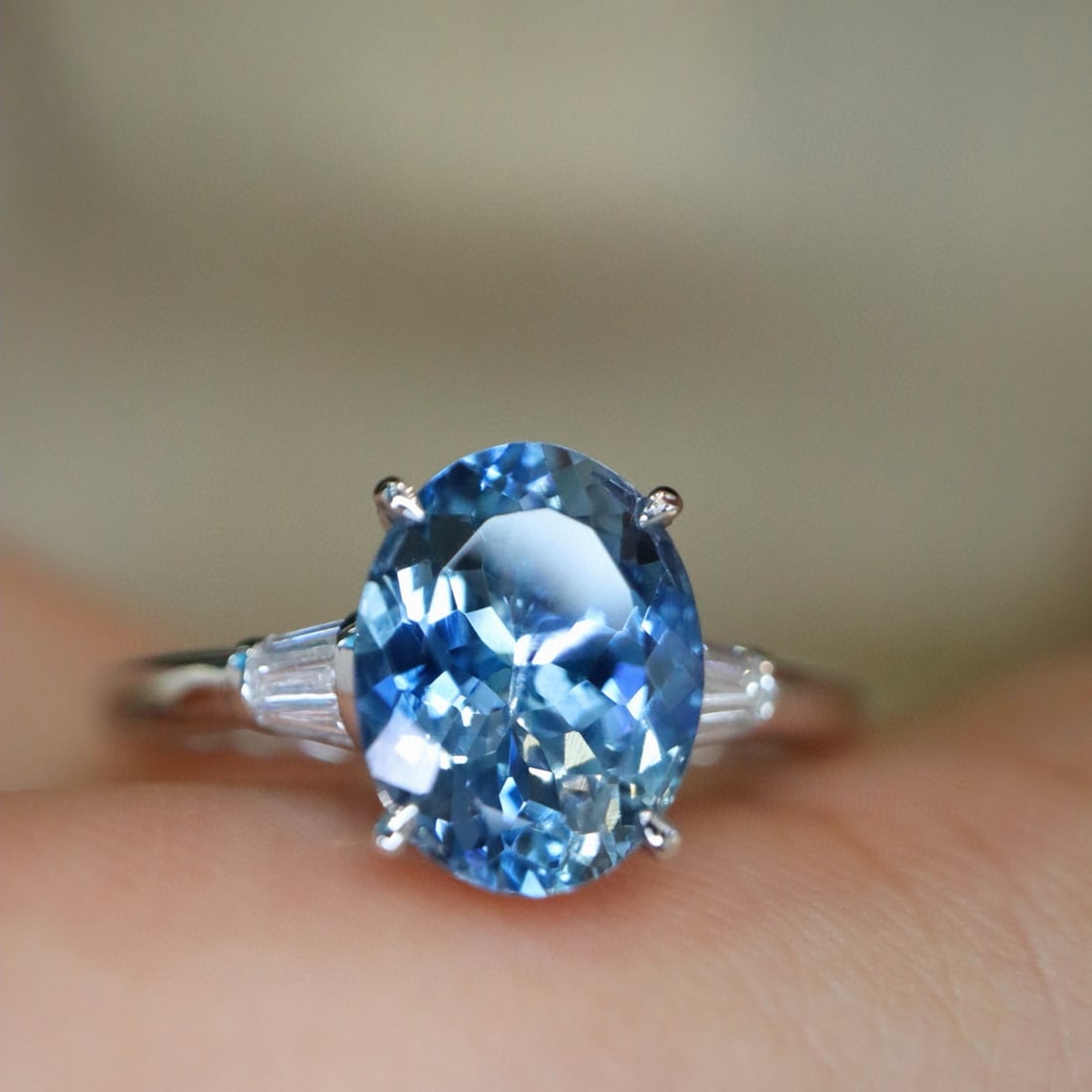 14k Gold 1.73 Ctw Natural Aquamarine & Diamond Ring - 2