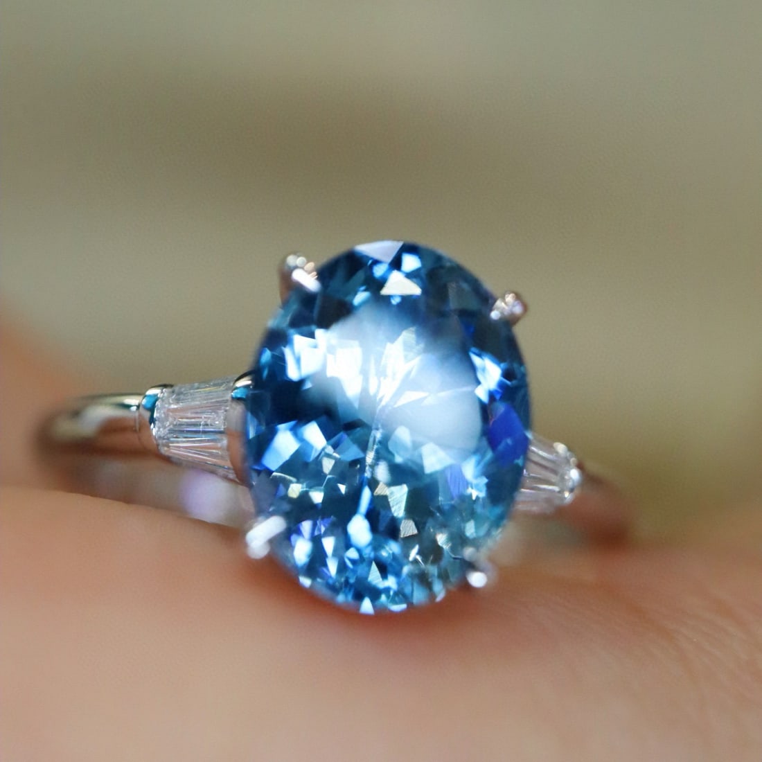 14k Gold 1.73 Ctw Natural Aquamarine & Diamond Ring - 3