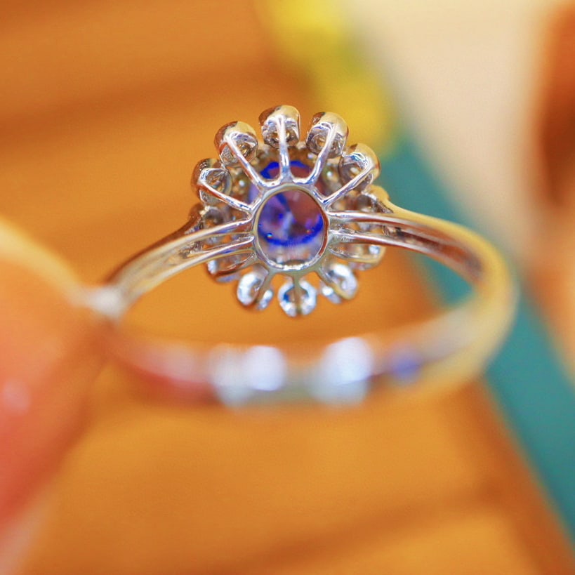 14k Gold 1.68 Ctw Natural Sapphire & Diamond Ring - 3