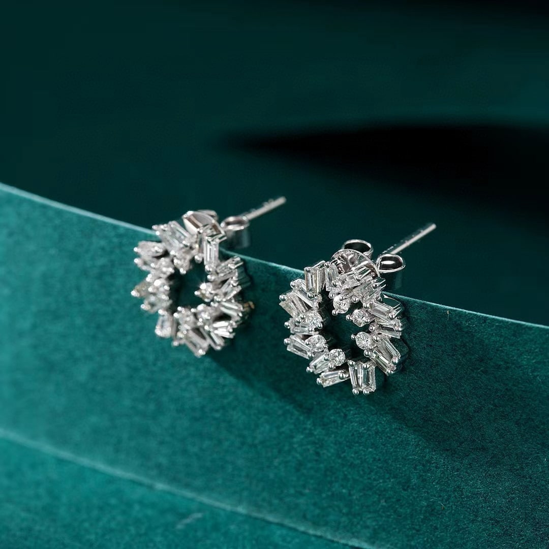 14k Gold 0.52 Ctw Natural H Diamond Earrings - 4