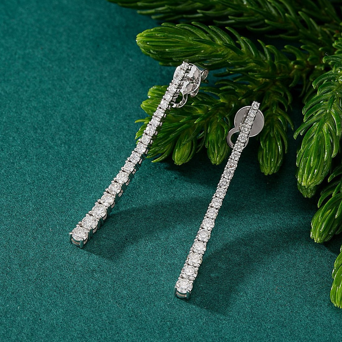 14k Gold 1.26 Ct Natural H Diamond Earrings - 2